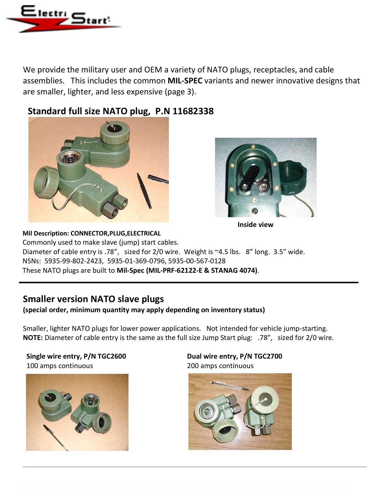 NATO Jump Start Cables ELECTRA START NW